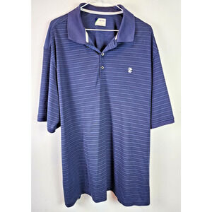 Izod Golf Polo Men’s 2XLT Advantage Striped Short Sleeve Shirt Blue White